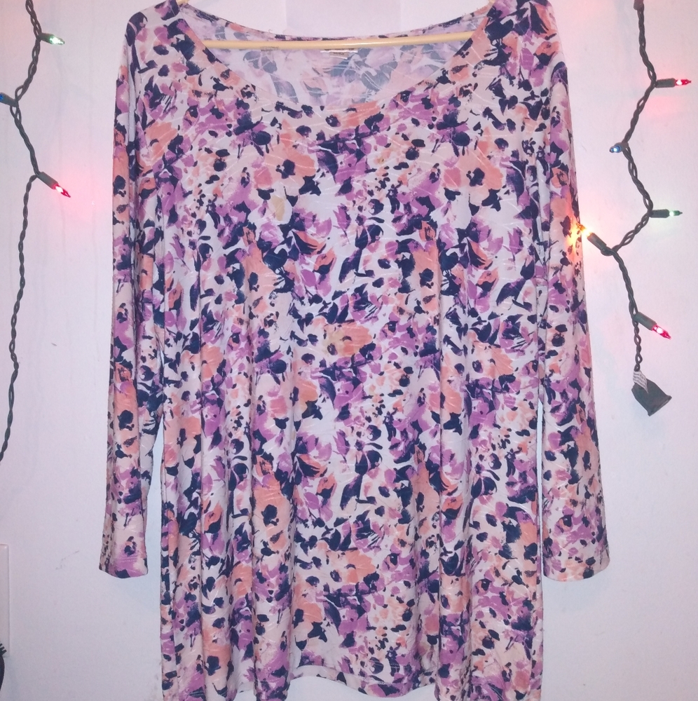 Long Sleeve Flower Blouse